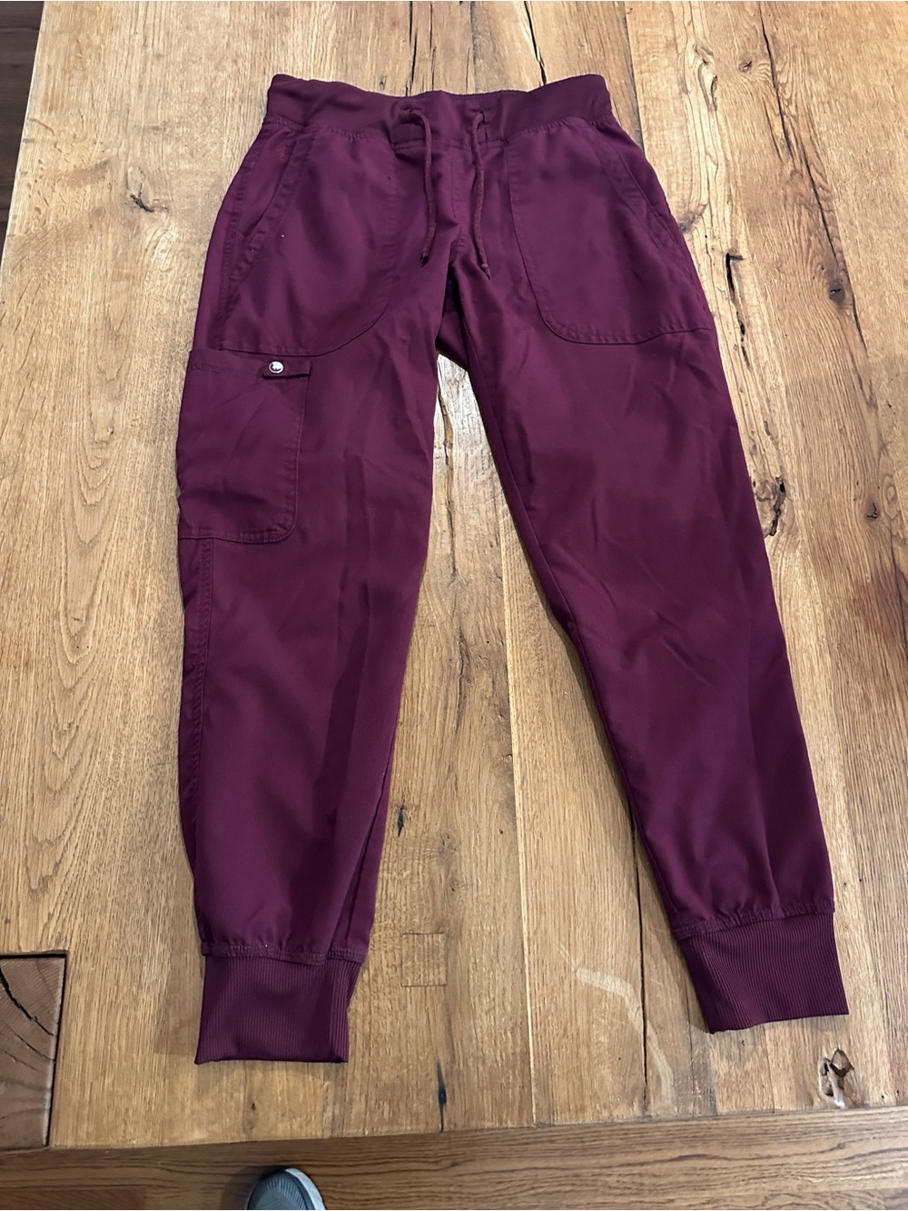 Med Couture Touch jogger scrub pants wine color